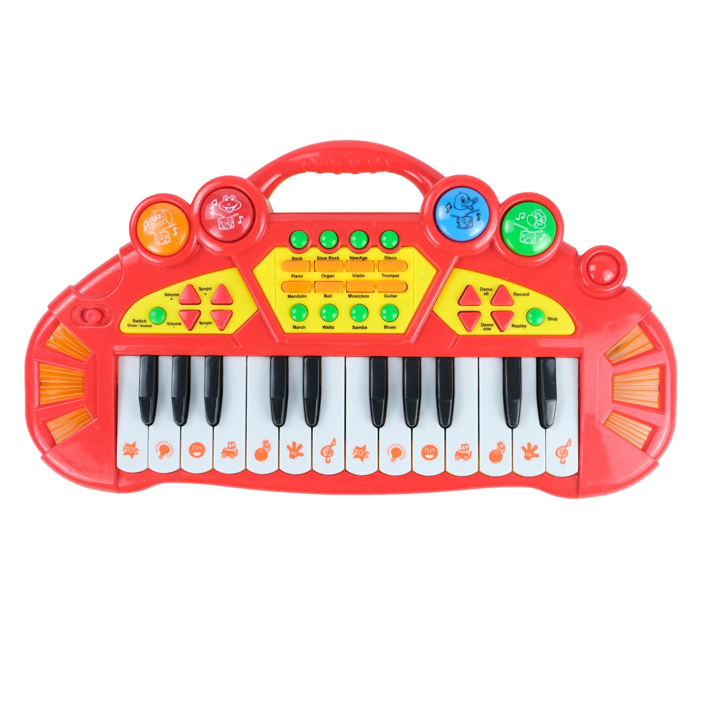 AOQIMITENJOY Musical Instrument Electronic 24 Keys Keyboard Toys LED Lighting Children's Toys Birthday Gifts for Boys and Girls 3 Year Old+ HK-8030A