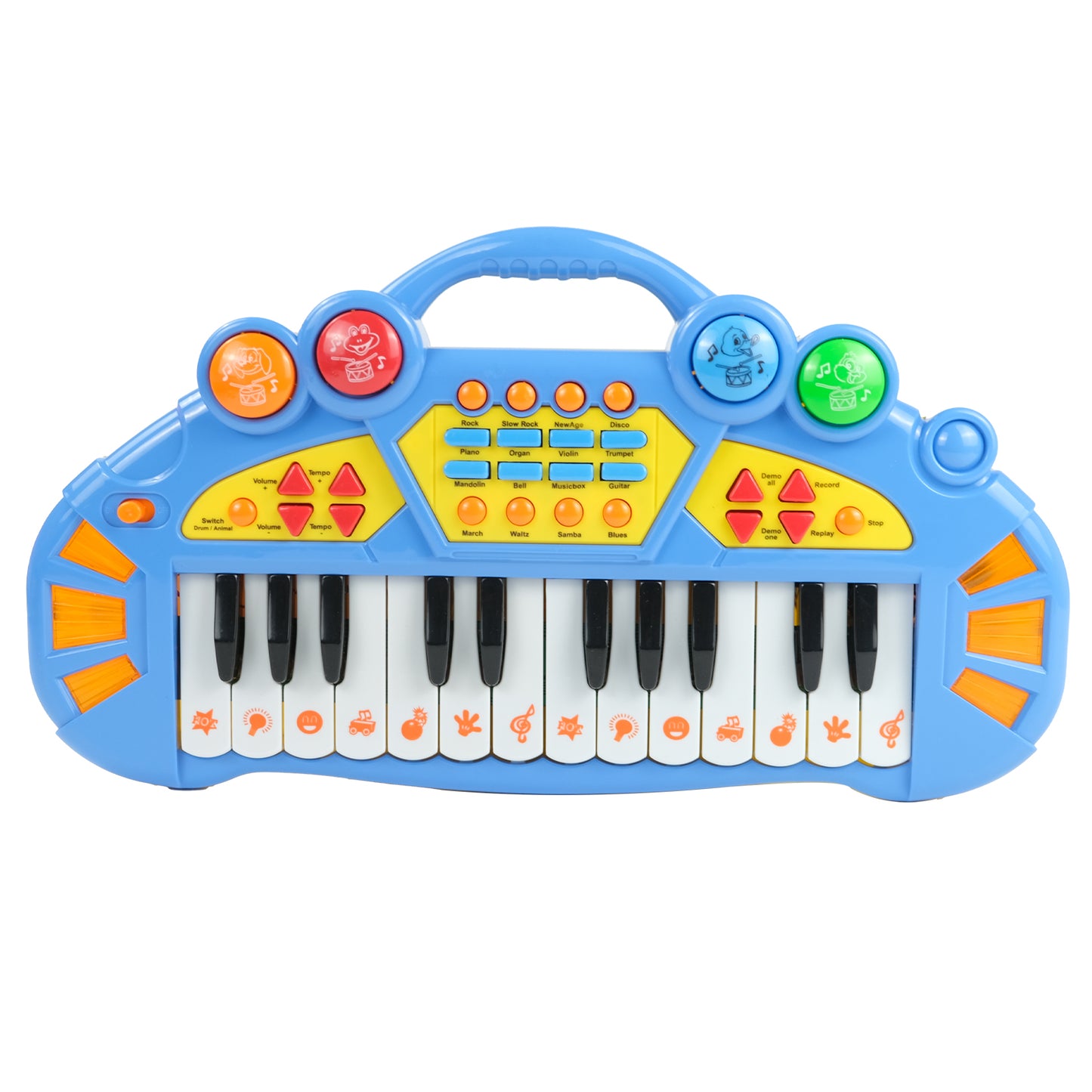 AOQIMITENJOY Musical Instrument Electronic 24 Keys Keyboard Toys LED Lighting Children's Toys Birthday Gifts for Boys and Girls 3 Year Old+ HK-8030A