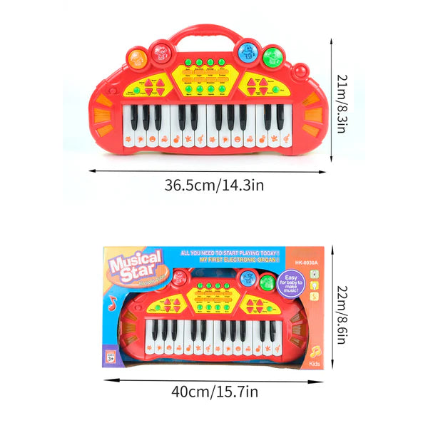 AOQIMITENJOY Musical Instrument Electronic 24 Keys Keyboard Toys LED Lighting Children's Toys Birthday Gifts for Boys and Girls 3 Year Old+ HK-8030A