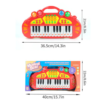 AOQIMITENJOY Musical Instrument Electronic 24 Keys Keyboard Toys LED Lighting Children's Toys Birthday Gifts for Boys and Girls 3 Year Old+ HK-8030A