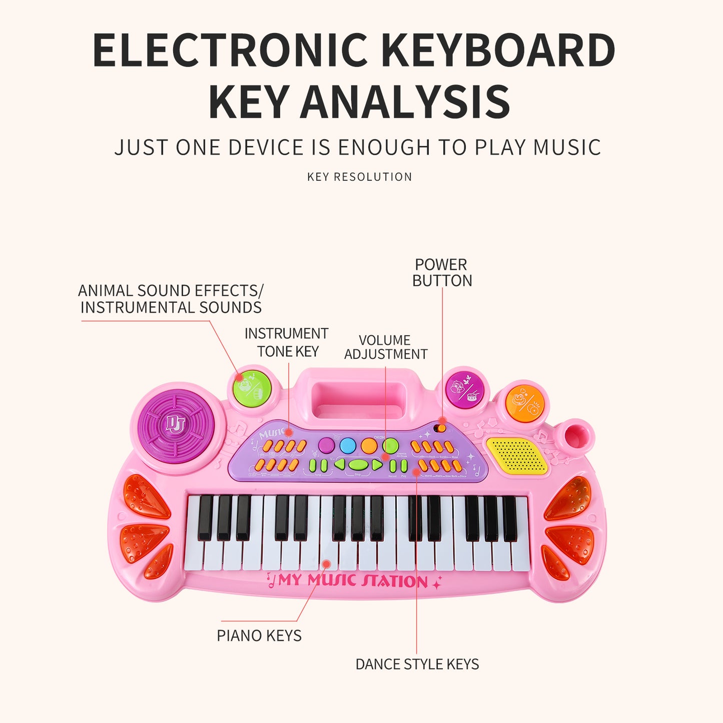 AOQIMITENJOY Musical Instrument Electronic 31 Keys Keyboard Toys with BracketLED Lighting Children's Toys Birthday Gifts for Boys and Girls 3 Year Old+ HK-8158C