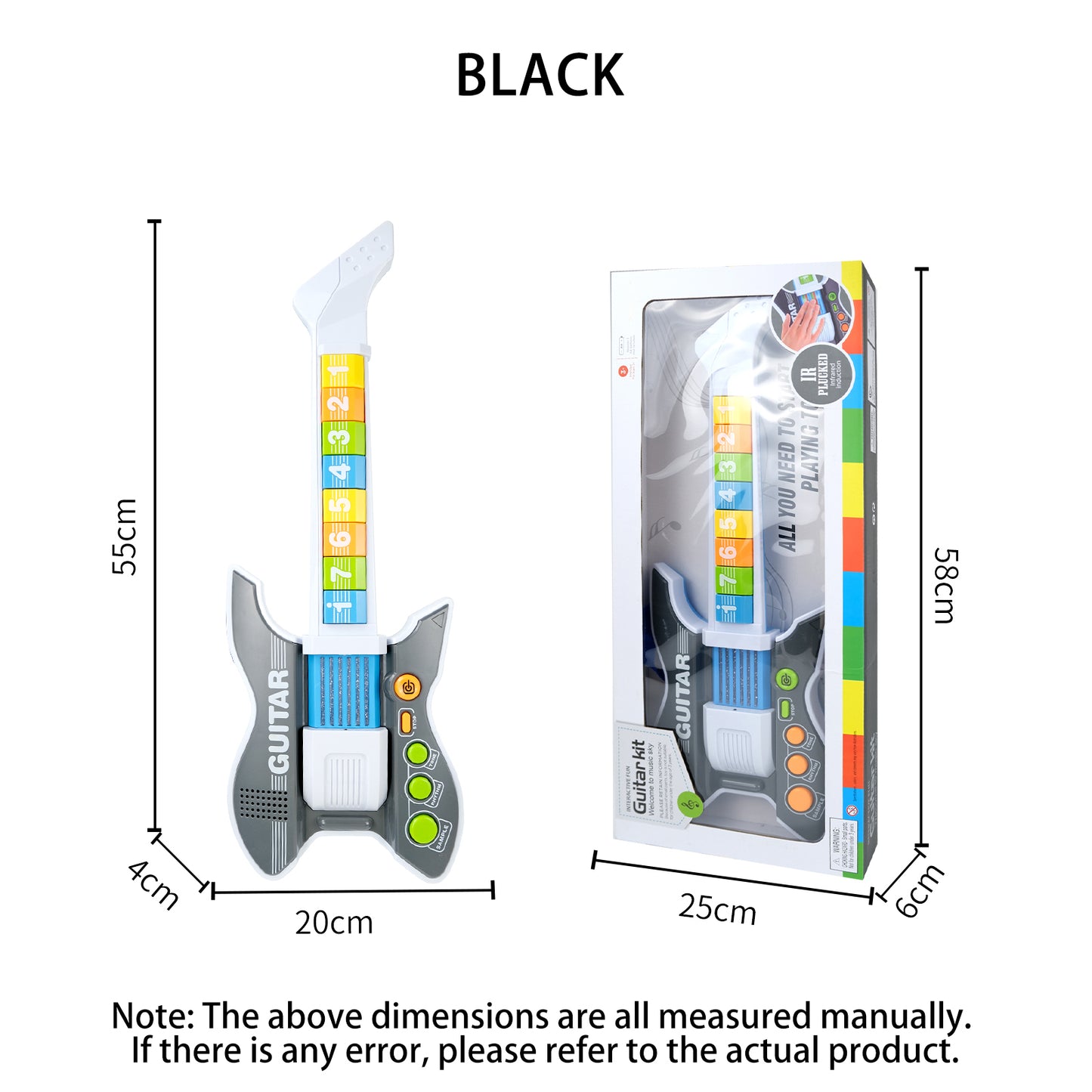 AOQIMITENJOY Electric Guitar for Beginners - LED Lighting Karaoke Toy for Boys and Girls  HK-8178A