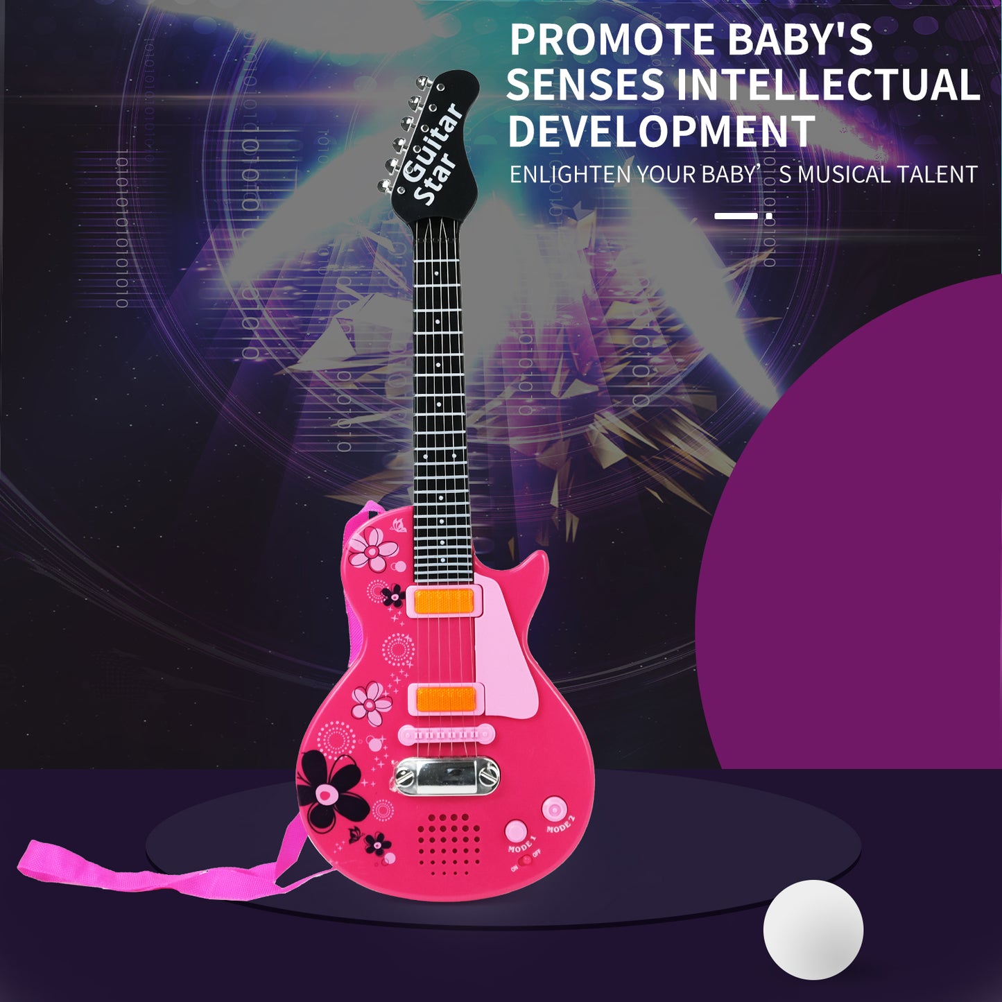 AOQIMITENJOY Musical Instrument Electronic Guitar Toys LED Lighting Karaoke Birthday Gifts for Boys and Girls 3 Year Old+ HK-9080A