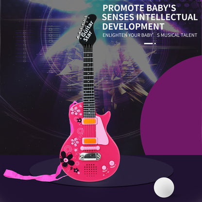 AOQIMITENJOY Musical Instrument Electronic Guitar Toys LED Lighting Karaoke Birthday Gifts for Boys and Girls 3 Year Old+ HK-9080A