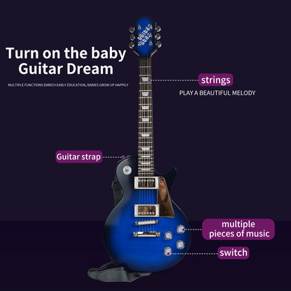 Aoqimitenjoy Electric Guitar with Microphone for Kids – LED Lights, Karaoke Fun, Perfect Birthday Gift HK-9178B