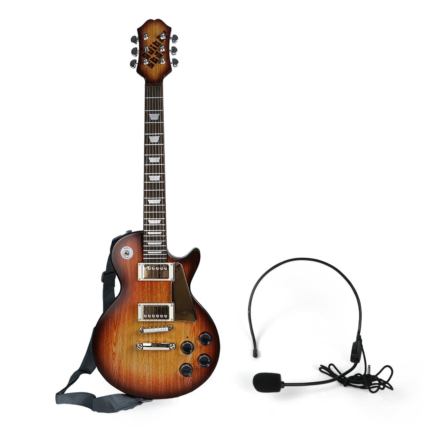 Aoqimitenjoy Electric Guitar with Microphone for Kids – LED Lights, Karaoke Fun, Perfect Birthday Gift HK-9178B