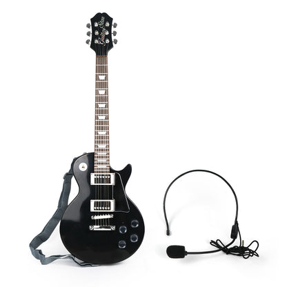 Aoqimitenjoy Electric Guitar with Microphone for Kids – LED Lights, Karaoke Fun, Perfect Birthday Gift HK-9178BS